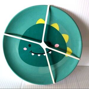 Green Dinosaur Kids Plates - 2 pc set